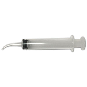 Curved Syringes from MARK3 designed for flushing and irrigating pockets, periodontal procedures, placing prophy paste, application of fluoride, packing surgical dressing and home care by patients.