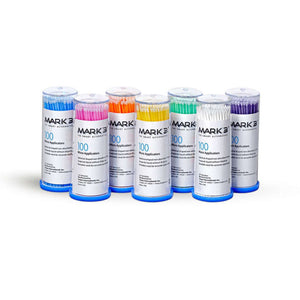 Disposable Micro Applicators from MARK3 are designed for precise placement of dental materials such as bond, etch, cavity liners, hemostatic agents, sealants, and disclosing solutions. The non-linting, non-absorbent fibers suspend material without dripping, minimizing waste.